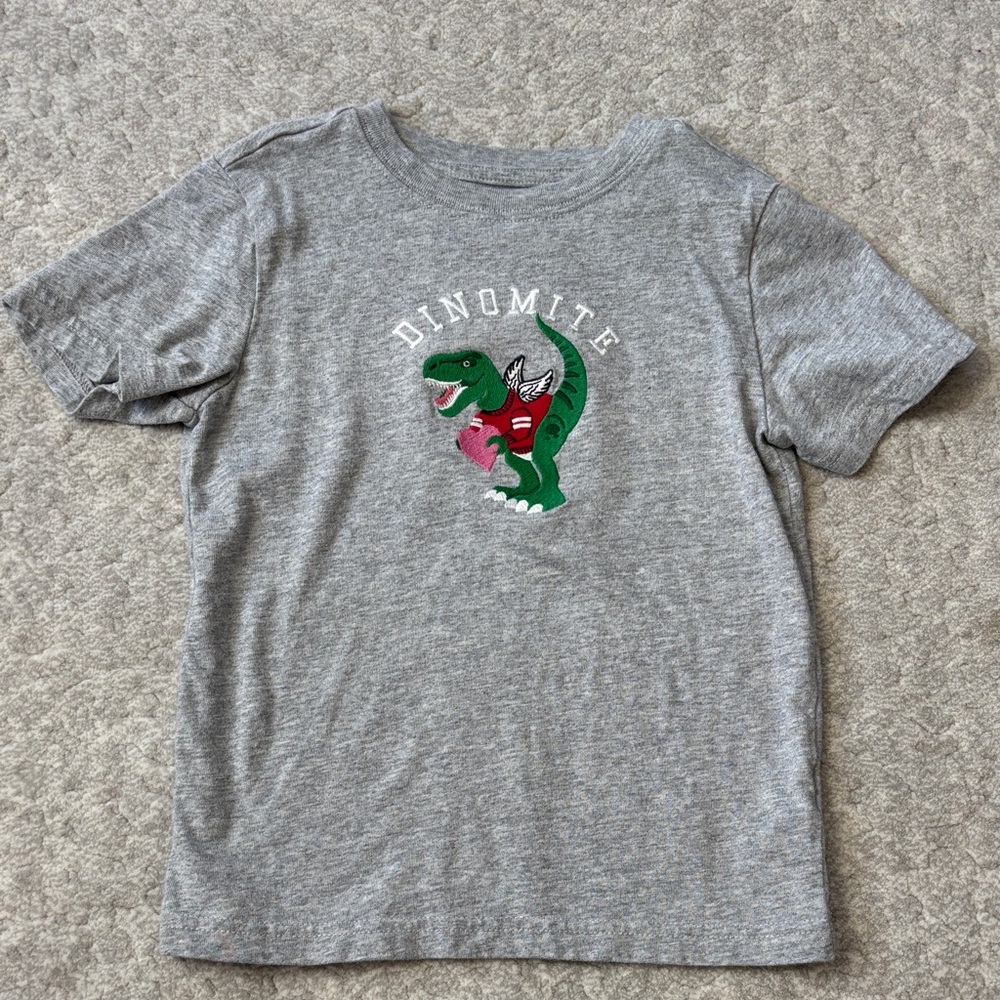Janie and Jack Gray Dino Tee